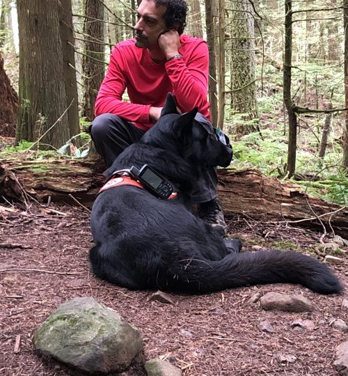 Denis and K9 Einstein working hard.